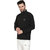 Ziku Sports Cotton Blend Ns Lycra Black Sports Track Jackets For Men