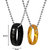 Promise Ring For Couples Set Of 2 Ring  Black And Gold  Stainless Steel  Love Pendant