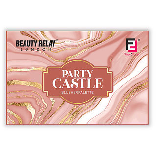 Beauty Relay London-Face 2 Face Party Castle Blusher  highlighterMatte and shimmer Combo Blusher Palette 15 Colors