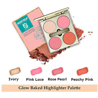 Beauty Relay London-Face 2 Face Glow Baked Highlighter  Blusher Palette Color-4