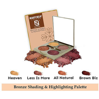 Beauty Relay London-Face 2 Face Bronze Shading  Highlighting Palette Longlasting Highlighter Blusher  Bronzer 4 Shades