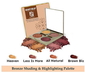 Beauty Relay London-Face 2 Face Bronze Shading  Highlighting Palette Longlasting Highlighter Blusher  Bronzer 4 Shades