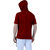 PAUSE Nylon Maroon Solid Hooded Slim Fit Short Sleeve Men's T-Shirt