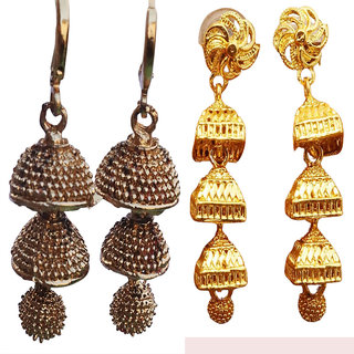                       Earring brass plating alloy steel for girls (pack of 2)                                              