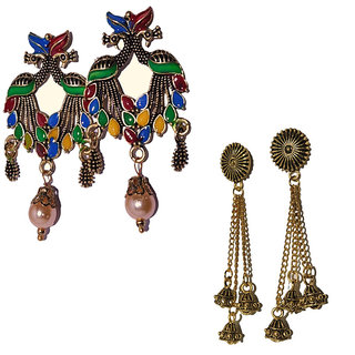 Earring brass plating alloy steel for girls (pack of 2) Earring brass plating alloy steel for girls (pack of 2)