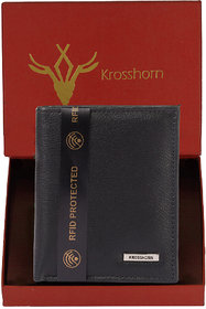 Krosshorn Men Casual Black Artificial Leather RFID Wallet