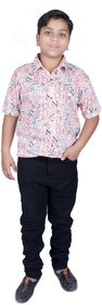 Kid Kupboard Cotton Half Sleeves Multicolor Shirt for Boy's