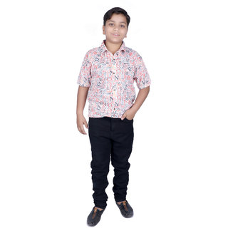                       Kid Kupboard Cotton Half Sleeves Multicolor Shirt for Boy's                                              