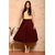 Women's Rayon Solid Maroon Skirt (SHKC1016)