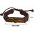 M Men Style Religious Lord Shiv Trishul Damaru Green  Leather   Adjustable Bracelet