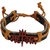 M Men Style Religious Lord Shiv Trishul Mahakal Brown Leather  For Young Boy  Adjustable Bracelet