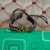 M Men Style Religious Lord Shiv Om Trishul Green Leather   Bracelet