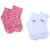 Honeybun Baby Boys or Baby Girls Cotton White  Pink Socks Pack of 2 Pairs (91) (0-6 Months)