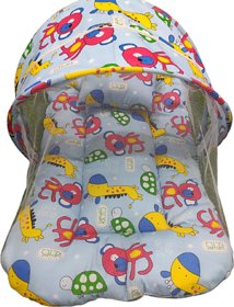 Baby Cartoon Print Folding Mattress With Mosquito Net