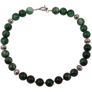                       Pearlz Ocean Bistro Buzz Dyed Quartzite Gemstone Beads 18 Inches Necklace                                              