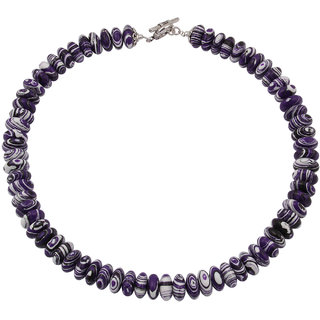                       Pearlz Ocean Purple Berries Mosaic Beads 18 Inches Necklace                                              
