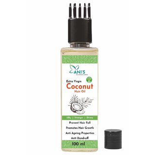                       ANI'S Naturals Premium Cold Extra Virgin Pure Coconut Oil 100 ML for Healthy Hair  Skin                                              