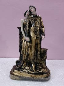 Handcrafted Romantic Couple Decorative Showpiece for Gifting Someone Special Decorative Showpiece - 22 cm