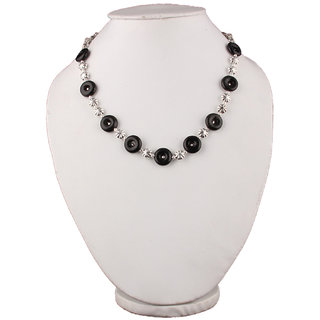                      Exquisite Black 18 Obsidian Gemstone Beads Necklace                                              
