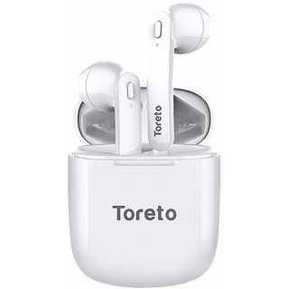 Toreto T-Pods TWS Wireless Earbuds Handsfree Wireless Earphones, TOR286 Bluetooth Headset (White, True Wireless)