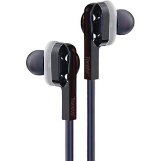 Toreto fling-Earphones With Mic (Black, Tor-296) Wired Headset (Black, In the Ear)