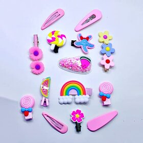 Lasaka Rainbow Theme Baby Pink Hair Pin And Clips For Kids Girls And Infants LSK-004 (Pink)