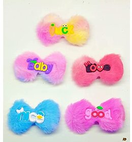 Lasaka Happy words Fur Baby Hair Clips 5 Pcs For Kids Girls Toddler Hair Accessories LSK-017 (Multicolor)