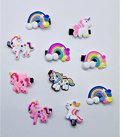Lasaka Rainbow Unicorn Hairclips 10 Pcs Baby Hairclip For Women Kids Girls Toddler Hair Accessories LSK-013 (Multicolor)