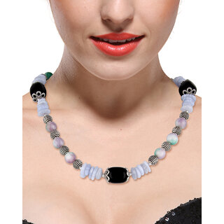                       Pearlz Ocean Eros 18 Inches Quartzite  Amazonite Beads Necklace                                              