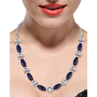                       Pearlz Ocean Beat The Blues 18 Inches Lapis Lazuli Beads Necklace                                              