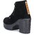 H3F Women Black Suede Mid Calf Zip Closure Boot