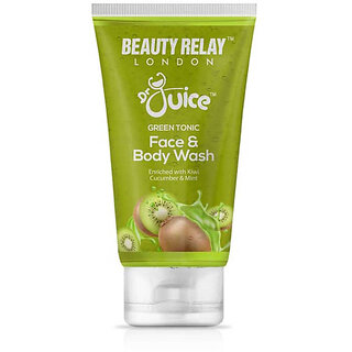                       BEAUTYRELAY LONDON-Green Face and Body Wash-Remove blackhead,whiteheads and pimples nourish skin with Cucumber Oil-200ml                                              
