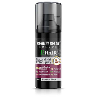 Buy BEAUTYRELAY LONDON-Hair Color Spray-Temporary hair Color,Natural  ,No-transfer formula,in two shades-Black and Brown-40ml Online - Get 20% Off
