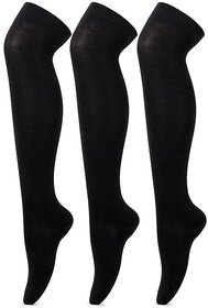 Bonjour Formal Stockings  For School Girls In Black Color - Pack of 3