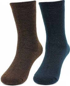 Bonjour Kids Plain Multicoloured Woolen Crew Socks- Pack of 2