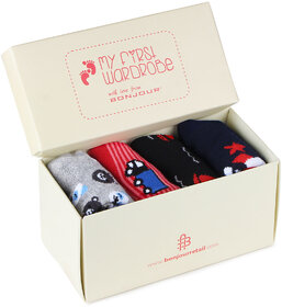 Bonjour Multicolored Designer Socks For Kids(1-2Y)