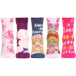                       Bonjour Multicolored Barbie Crew Socks For Girls(3-5Y)                                              