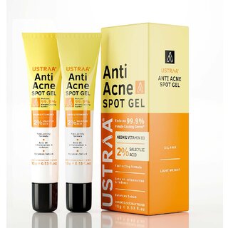                       Ustraa Anti-Acne Spot Gel with Neem And Vitamin B3 - 15ml - Set of 2                                              