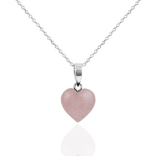                       Pearlz Gallery Present Love Valentine's Gift Rose Quartz Pink Heart Shaped Pendant for Women  Girls                                              