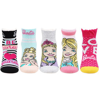                       Barbie Socks For Girls By Bonjour -Pack Of 5                                              