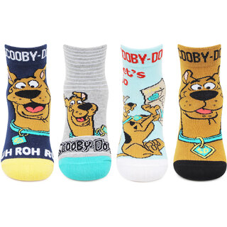                       Scooby Doo Ankle length Multicolored Cotton Socks For Kids By Bonjour - Pack Of 4                                              