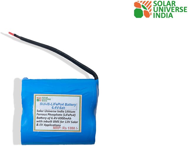 Buy Solar universe india 6.4V-6ah LiFePo4 Battery with BMS Lithium