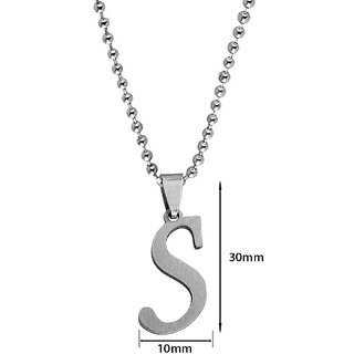 Buy M Men Style English Alphabet Letter Initial S Alphabet Silver ...