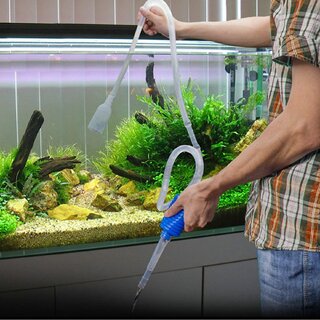 Happy Fins Aquarium Fish Tank Siphon Vacuum Water Pump Gravel Cleaner