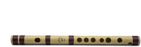 Radhe Flutes PVC Fiber G Natural Bansuri Higher Octave Without Lip-Plate