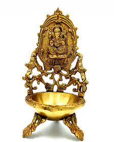 Arihant Craft Hindu God Ganesha Oil Lamp Ganpati Statue Sculpture Hand Craft Showpiece  29 cm (Brass, Gold)