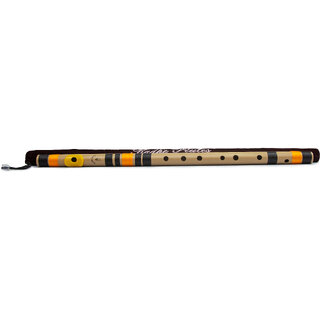 Radhe Flutes PVC Fiber A Natural Bansuri Base Octave RIGHT Handed With VELVET COVER