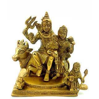                       Arihant Craft Hindu God Shiva Parivar Idol Lord Shiva Parvati Ganesh Kartikeya statue Mahadev Sculpture Hand Work Showp                                              
