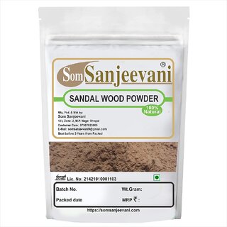                       SomSanjeevani Natural Forest Sandal Wood  Chandan Powder For skin care ,skin glowing  50 Grams In Air tight zipper pack                                              