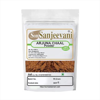                       SomSanjeevani Natural Forest Arjuna Chaal Powder 450 Grams For multiple health benefits In Air Tight Zipper Pack                                              